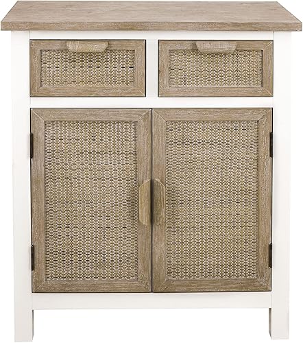 Miniatura 5 de NewCosmos Armario de madera con 2 cajones y 2 puertas, gabinete de almacenamiento vintage para entrada, sala de estar