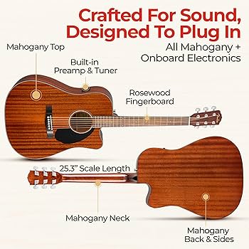 Fender - CD-60CE（ハードケース付属） Amazon.com: Fender CD-60SCE Solid Top Dreadnought Acoustic