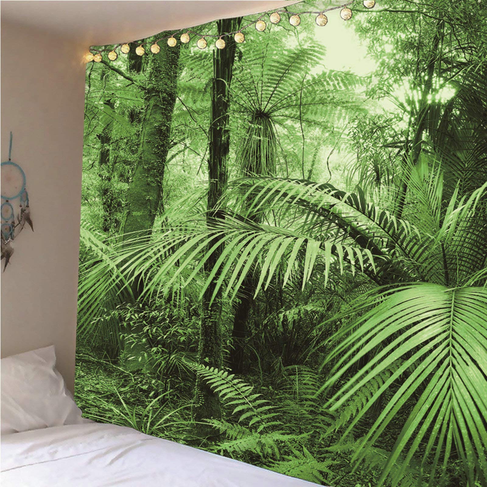 Aeici Alfombras de pared, tapices para colgar bosques, decoración del hogar, para colgar tapices, 260 x 240 cm, color verde
