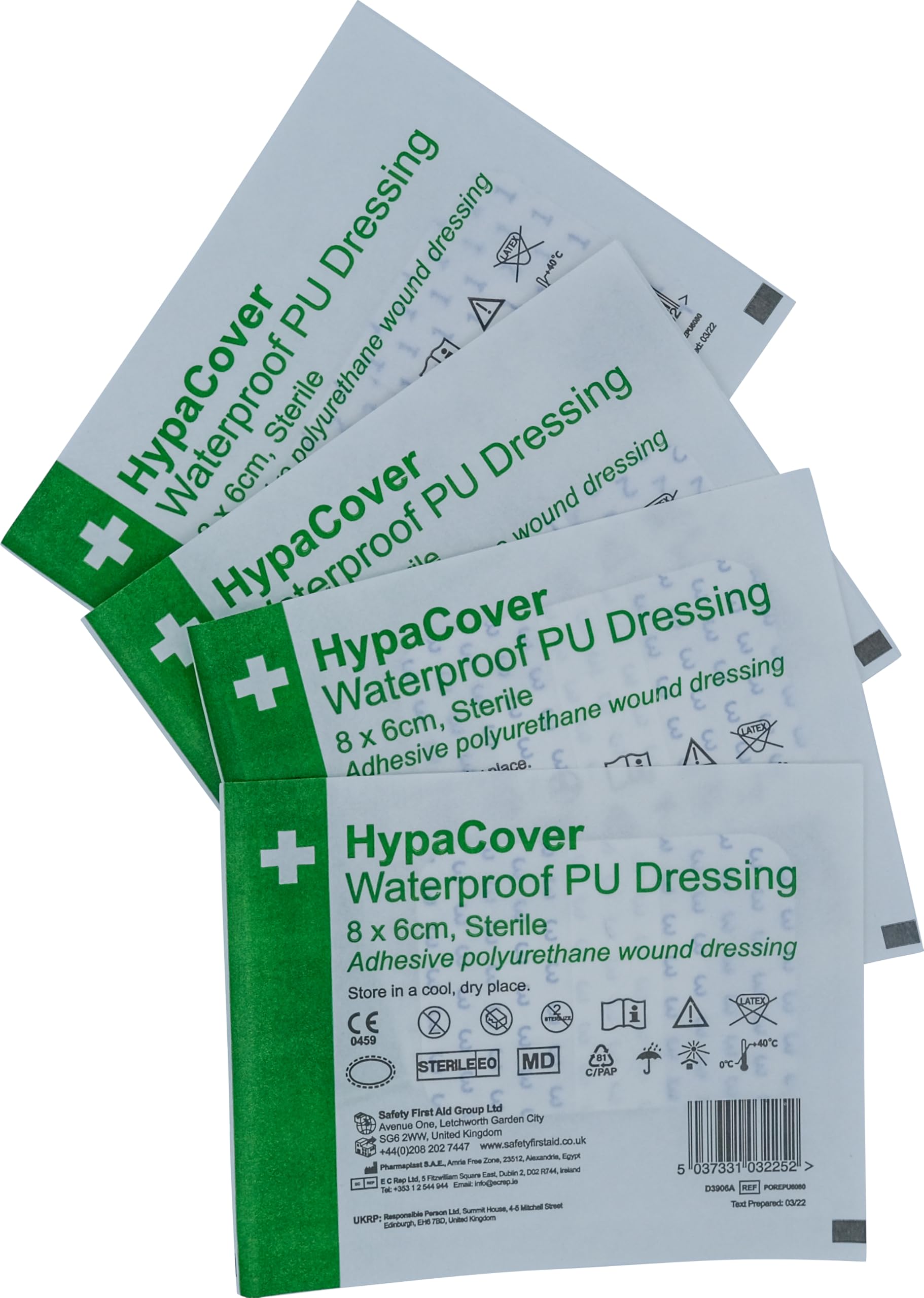 Safety First Aid Group HypaCover Waterproof PU Wound Dressing, 6x8cm (Pack of 25)