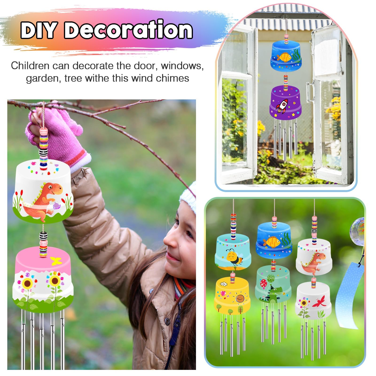 Faire un kit de carillon éolien,Kit de fabrication d'artisanat d'art DIY,Peinture carillon éolien, Cadeau d'art artisanal de peinture DIY pour enfants, fille, garçon, Noël, anniversaire - lot de 3 Faire un kit de carillon éolien,Kit de fabrication d'artisanat d'art DIY,Peinture carillon éolien, Cadeau d'art artisanal de peinture DIY pour enfants, fille, garçon, Noël, anniversaire - lot de 3