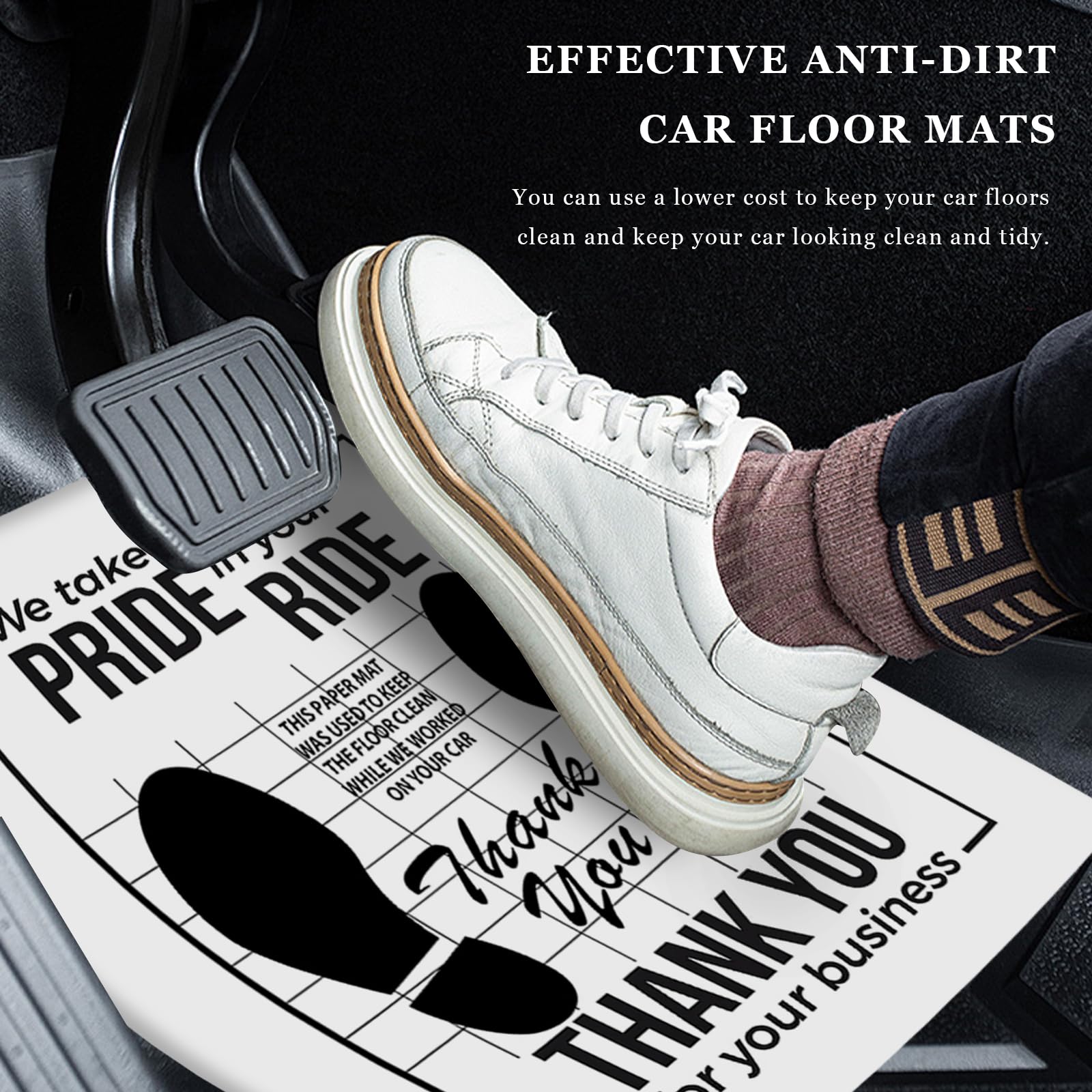 SHMZK 50 PCS Car Paper Floor Mats 16 x 20 Inch Disposable Floor Mat Temporary Car Floor Protector — view 4