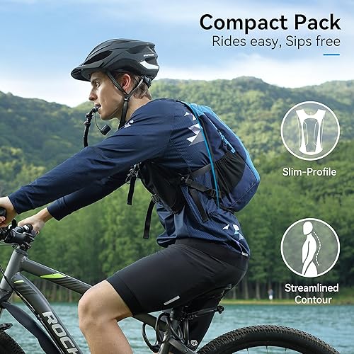 Miniatura 4 de MARCHWAY Mochila de hidratación ligera con correas estilo chaleco y bolsa de agua de TPU de 2.5 L, versátil y elegante paquete de múltiples