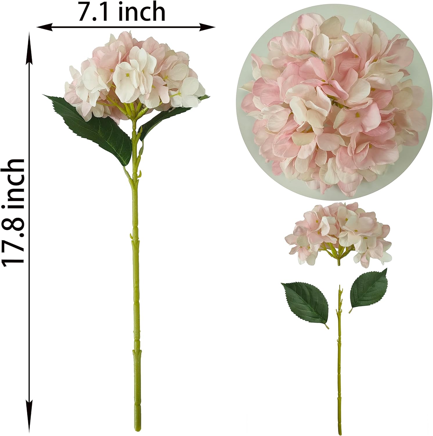 Hydrangea Artificial Flowers,Faux Hydrangea Flowers,Artificial Hydrangeas Flowers with Stems,Fake Hydrangeas,Silk Hydrangeas Flowers with Stems for Home Decor (10, Pink)
