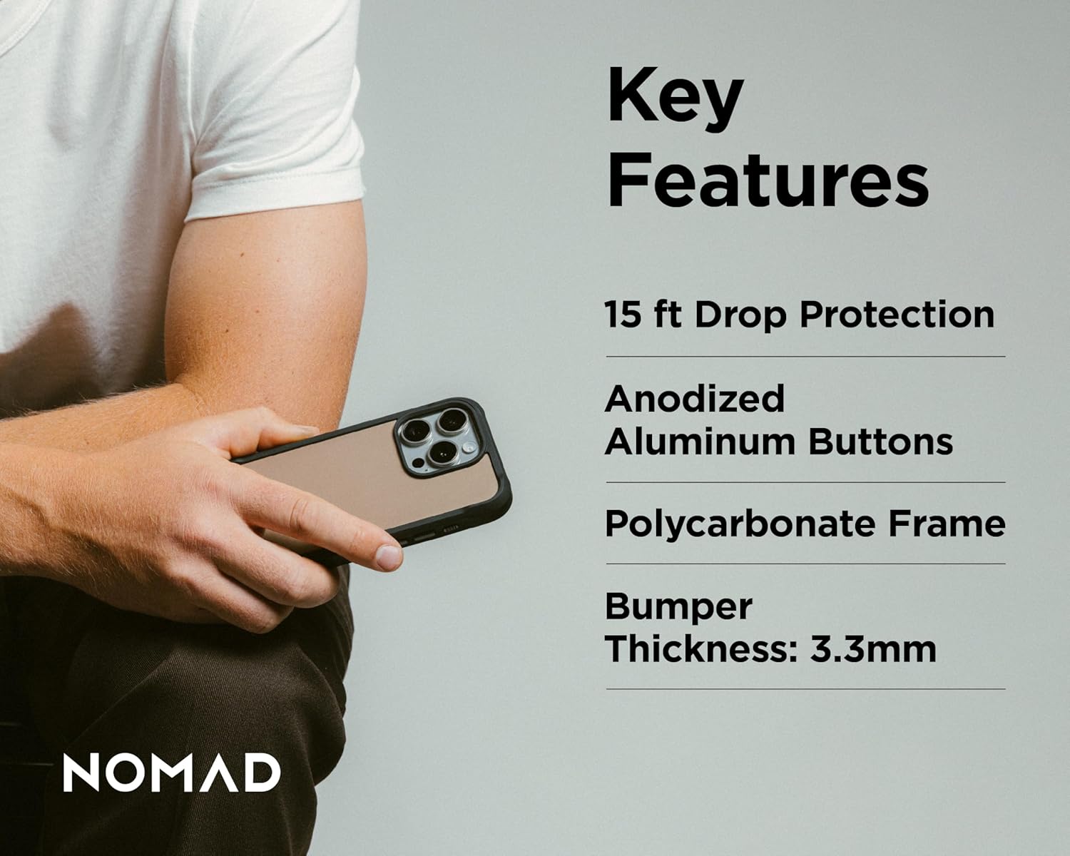 NOMAD iPhone 16 Pro Rugged Case - Desert - iPhone 16 Pro Case with Magsafe Charging, Phone Case Tactical Rugged for Every Adventure