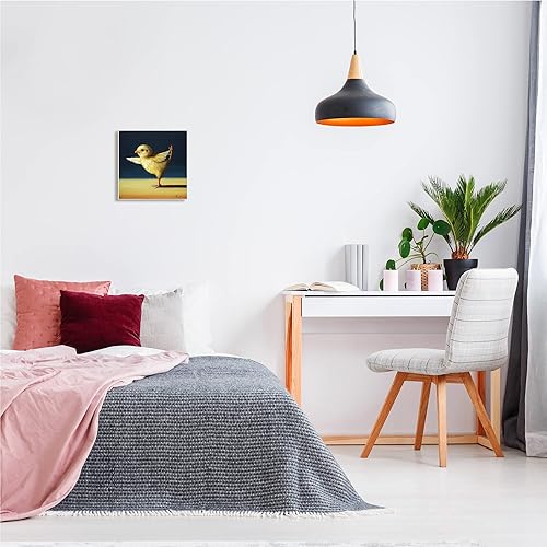 Miniatura 2 de Stupell Industries Yoga Chicks - Placa de pared divertida con diseño de animales de Lucia Heffernan, 12 x 12 pulgadas, color amarillo