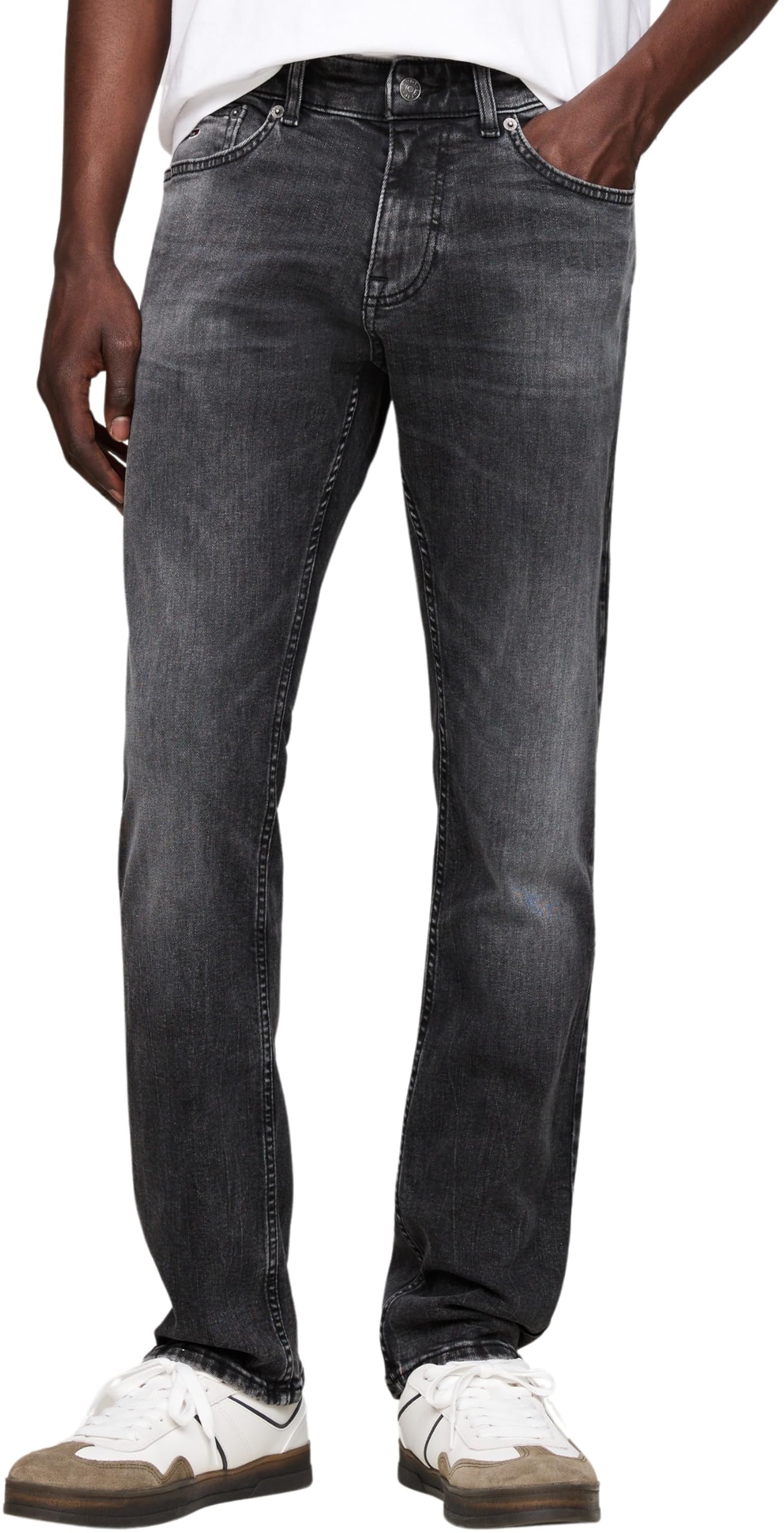 Tommy Jeans Men’s Scanton Slim Fit Stretch Jeans, Black (Denim Black), 29W/36L