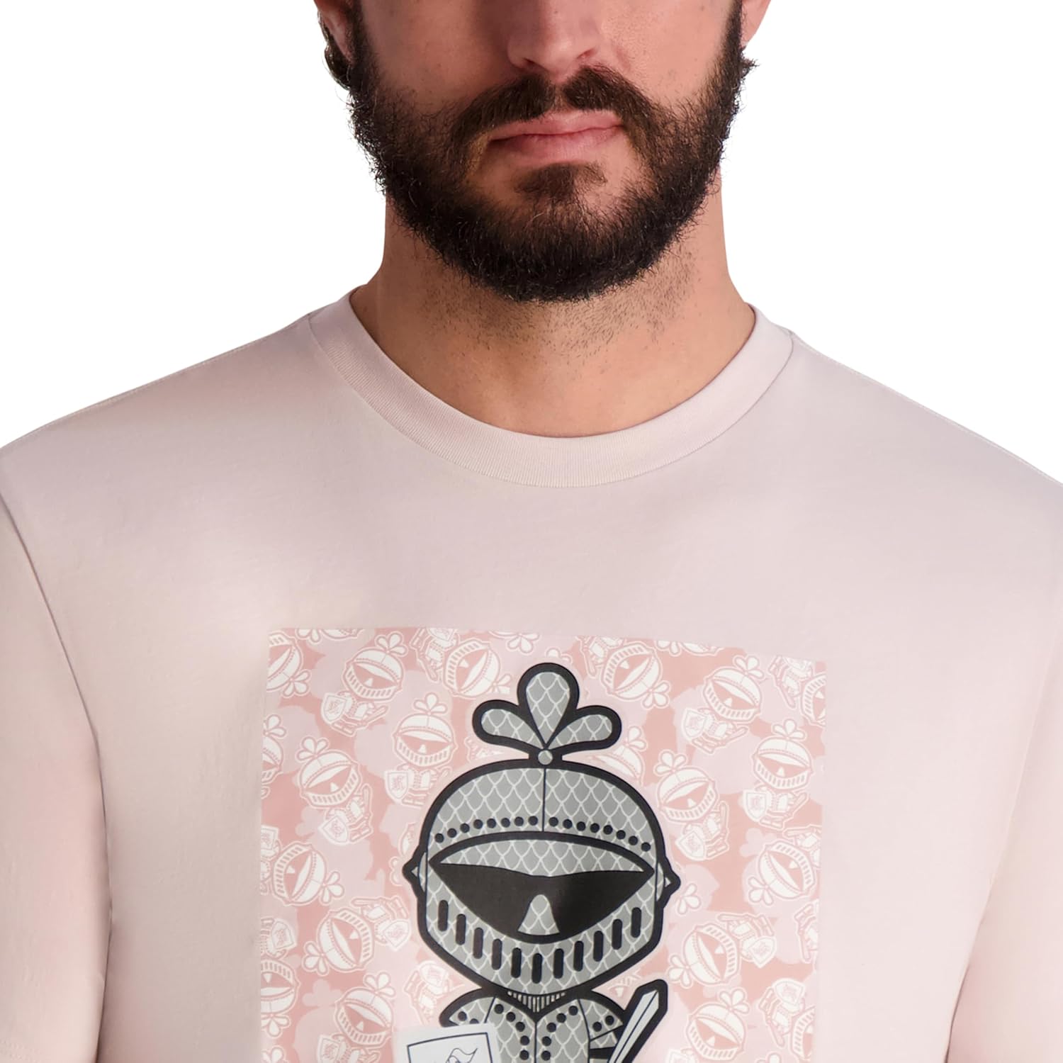 Karl Lagerfeld Mens Short Sleeve Karl Knight Crewneck Graphic Design T-Shirt - Image 5