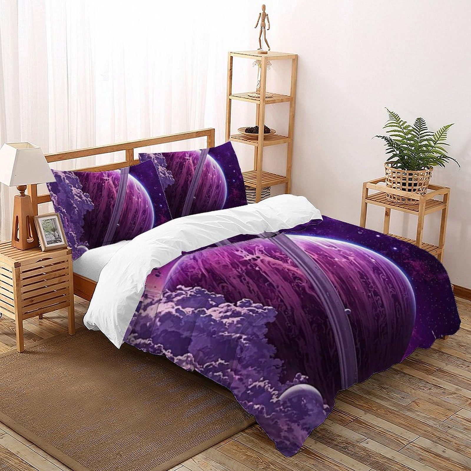 Housse de couette 220x240cm microfibre facile à laver motif manga 3D