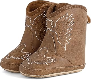 Cheerful Mario Baby Boys Girls Booties Baby First Walking Shoes Baby Cowboy Boots Soft PU leather Easy Fastening