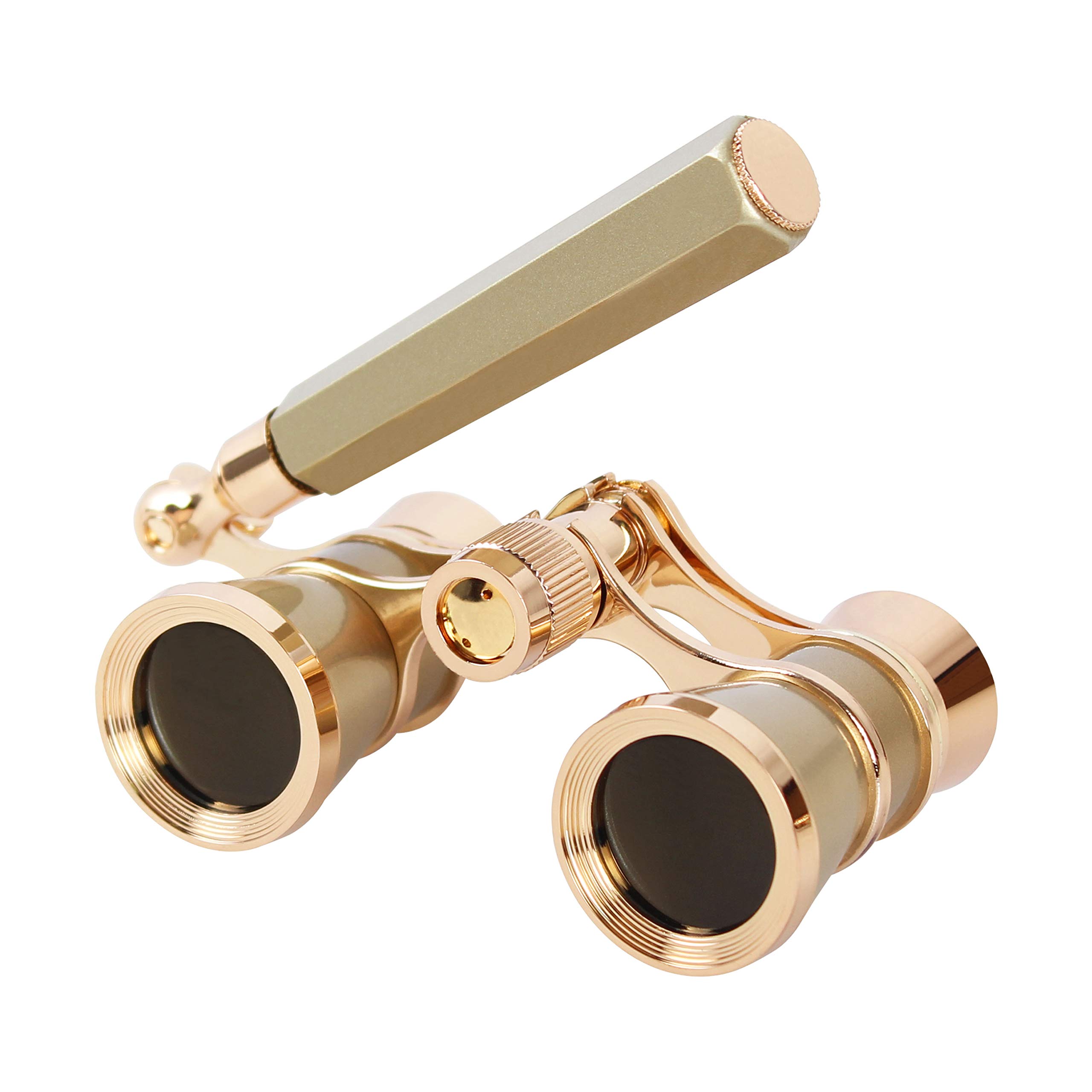 Aomekie Opera Glasses Binoculars 3X25 TheaterÃ‚Glasses Mini Binocular Compact with Handle for Adults Kids Women in Musical ConcertË†Goldâ€°