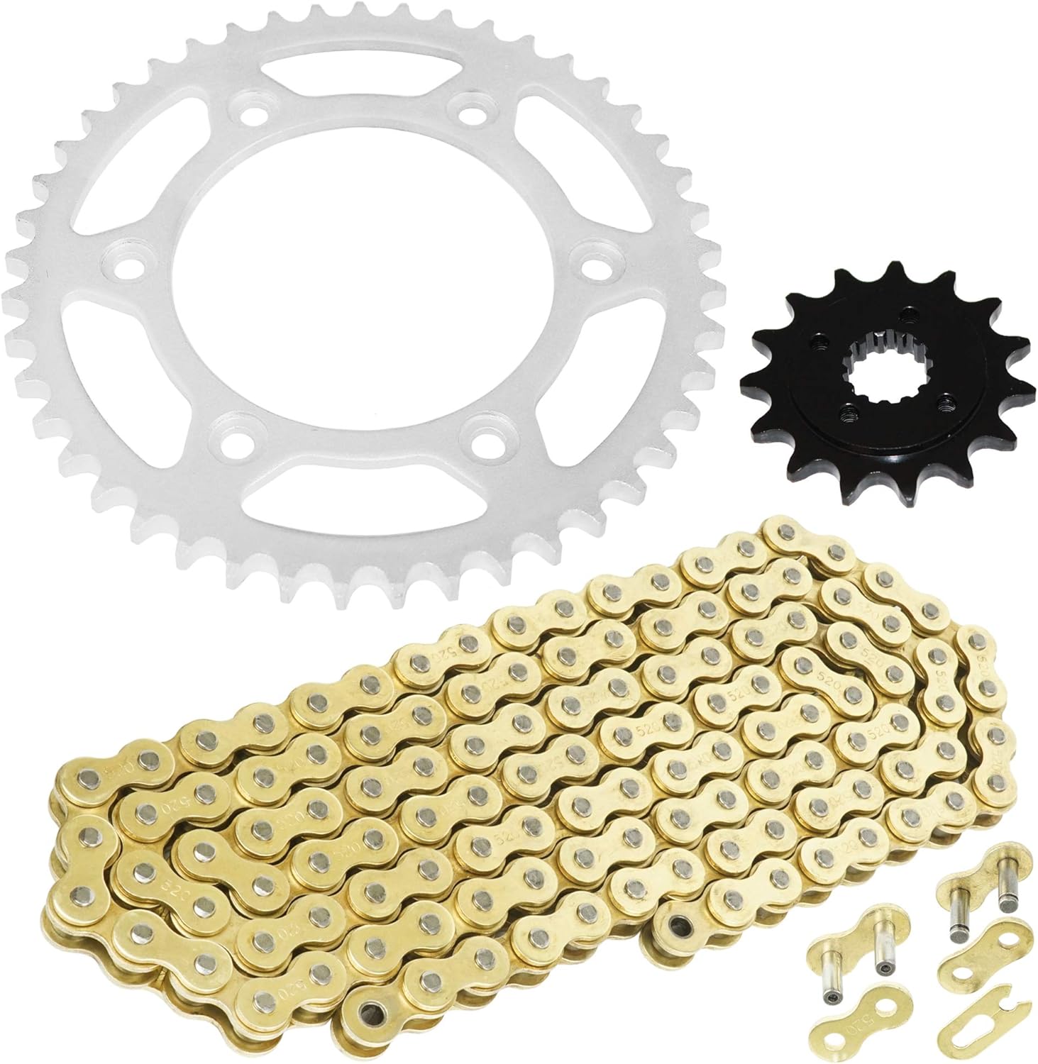 Caltric Drive Chain and Sprockets Kit Compatible with Honda