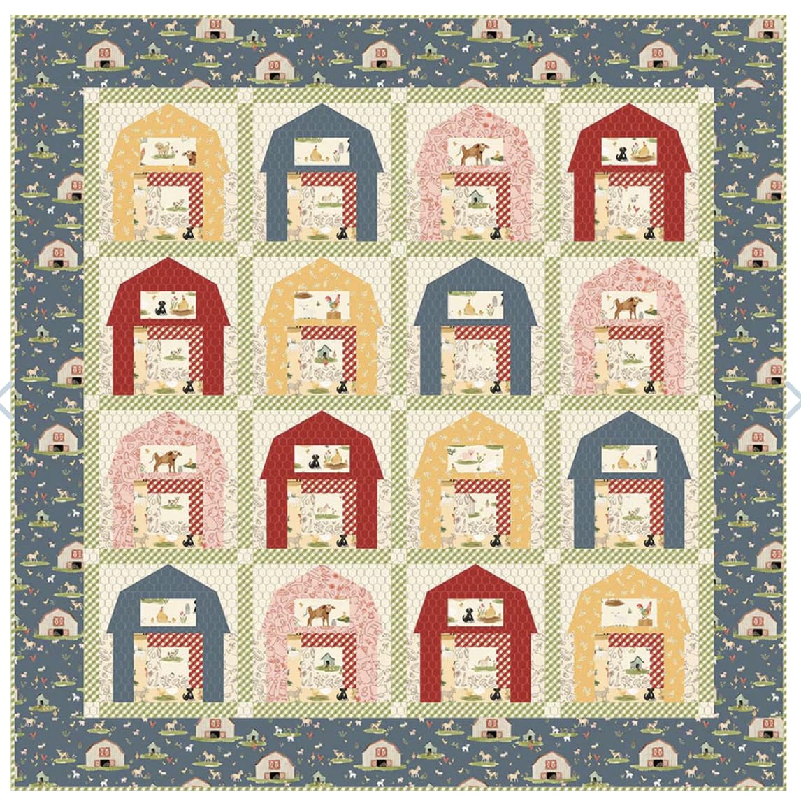 Riley Blake I Spy Farm Quilt Kit by Kelsey Carlson | Lil’ Farm Friends Fabric Collection | Farm Animal Quilt Pattern & Fabric Kit | Baby, Kids & Nursery Quilt | 50.5" x 50.5" | Collector Box