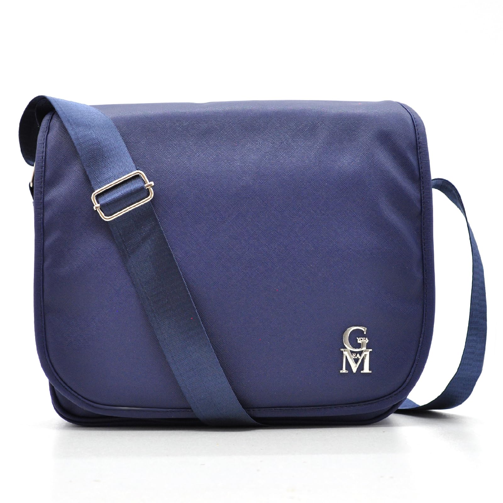 Borsa Messenger in Tessuto Tecnico, Porta Laptop 35x23x13cm, Blu Navy, Tracolla Regolabile per Ufficio e Lavoro