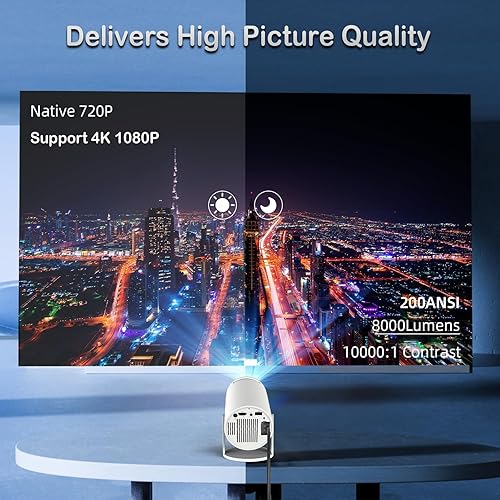Miniatura 3 de Mini proyector con WiFi y Bluetooth, soporte 4K JAOKPO Proyector de cine portátil para exteriores Sistema Android 11 integrado Auto Keystone Home