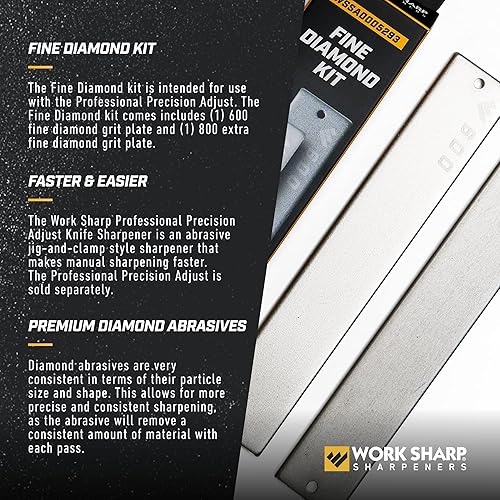 Miniatura 3 de Work Sharp Kit abrasivo de diamante fino de ajuste de precisión profesional de grano 600 y 800