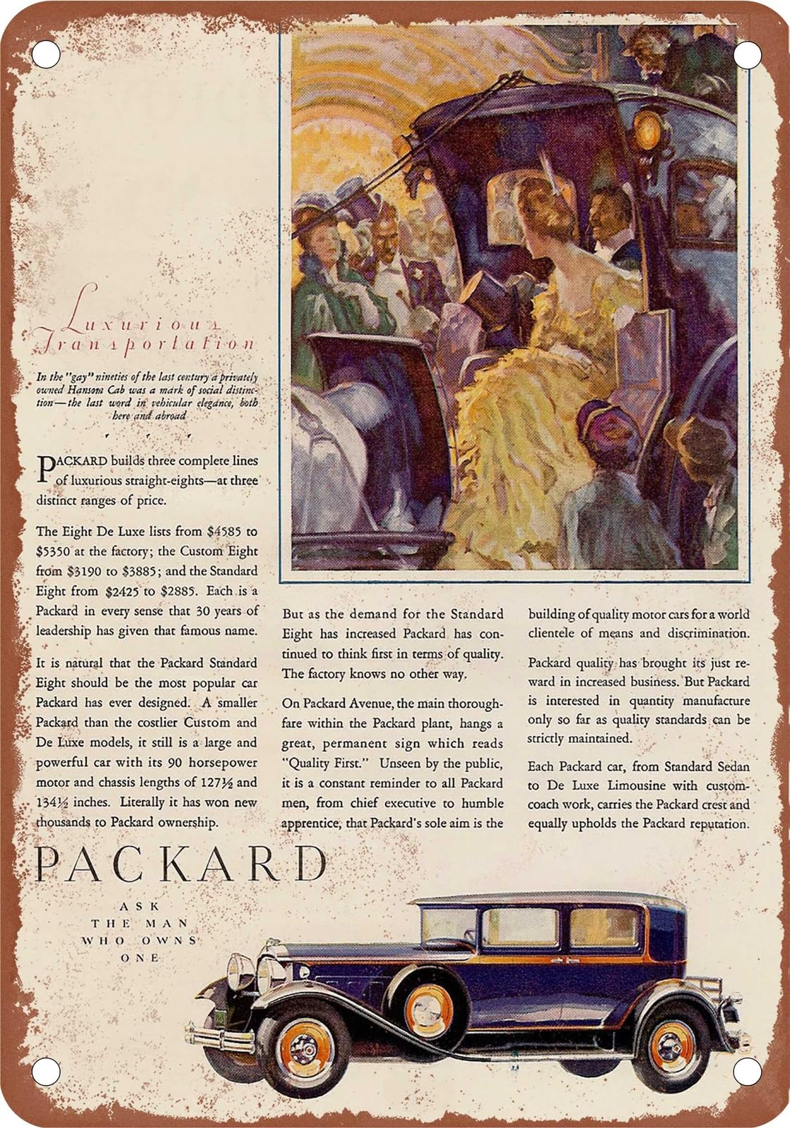 Miaomansenstore Metal Sign - 1930 Packard Vintage Ad 08 - Old Retro Rusty Look Home Decor