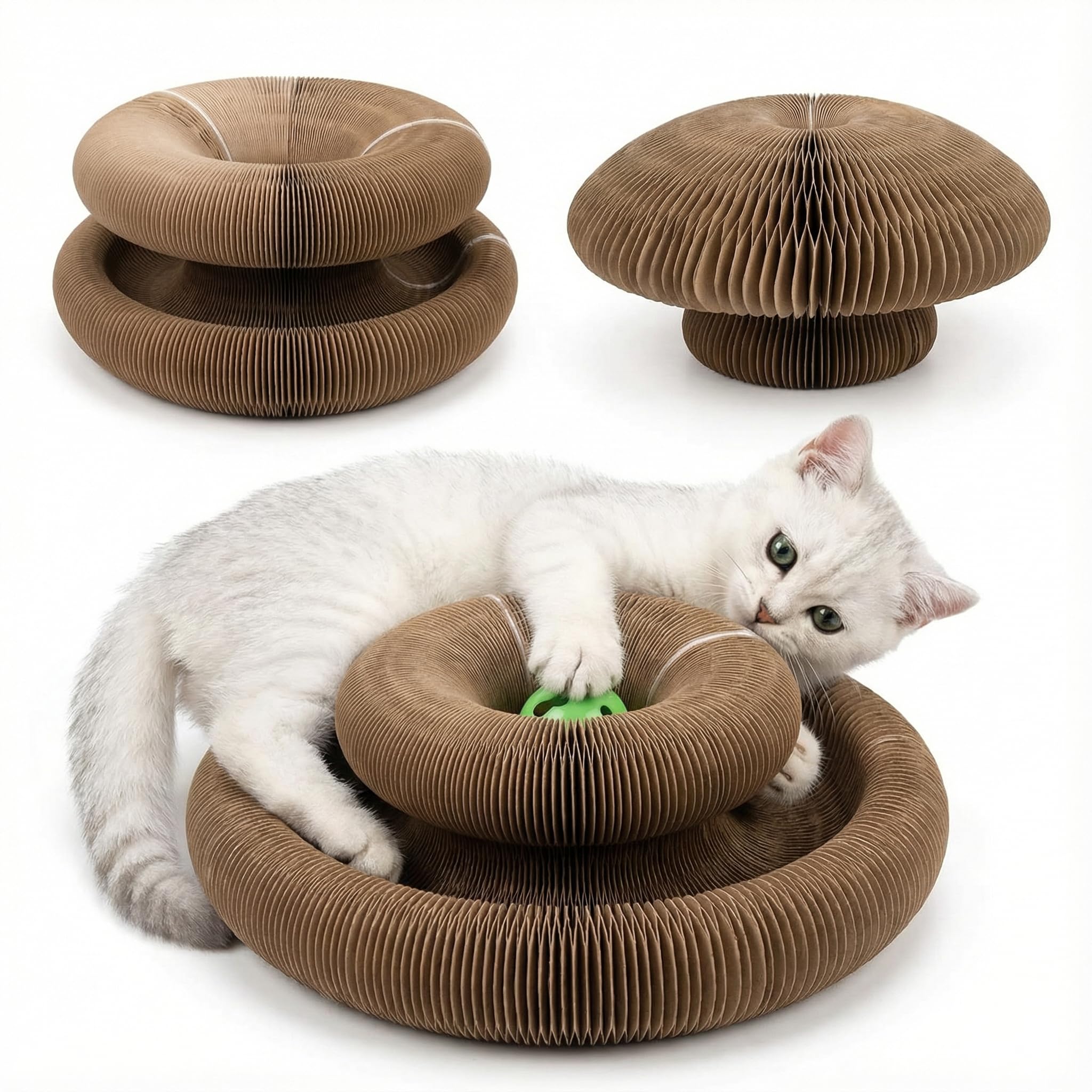 Foldable Accordion Magic Organ Cat Scratching Board Toy - Ball Scratch Pad Scratcher for Cats, cat Scratch pad, cat Scratching Board, Scratch pad for