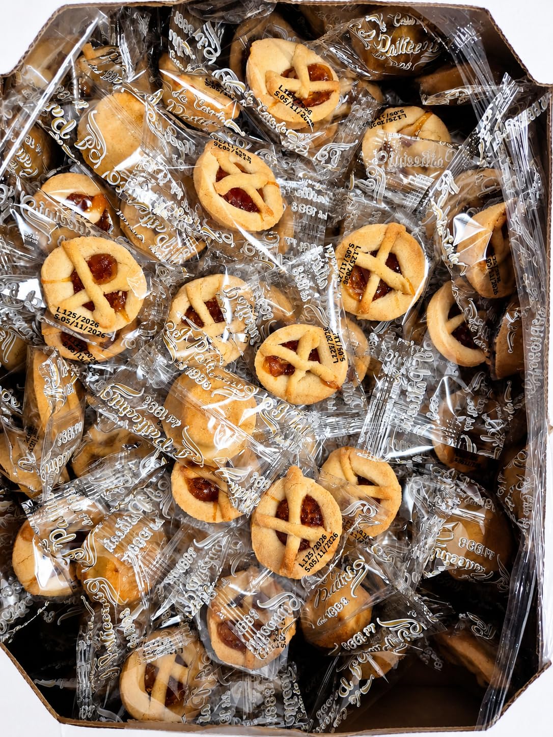 Mini Crostatine all’Albicocca Monoporzione Biscotti Snack Dolci Confezionati Singolarmente Ideali per Colazione Merenda Buffet Feste e Pausa Golosa (1,7Kg)
