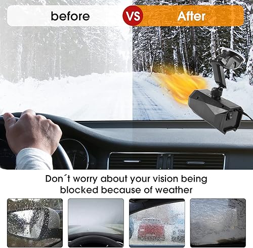 Miniatura 3 de Calentador portátil 2 en 1 para parabrisas y descongelador calentador de automóvil que se conecta al encendedor de cigarrillos ventilador de