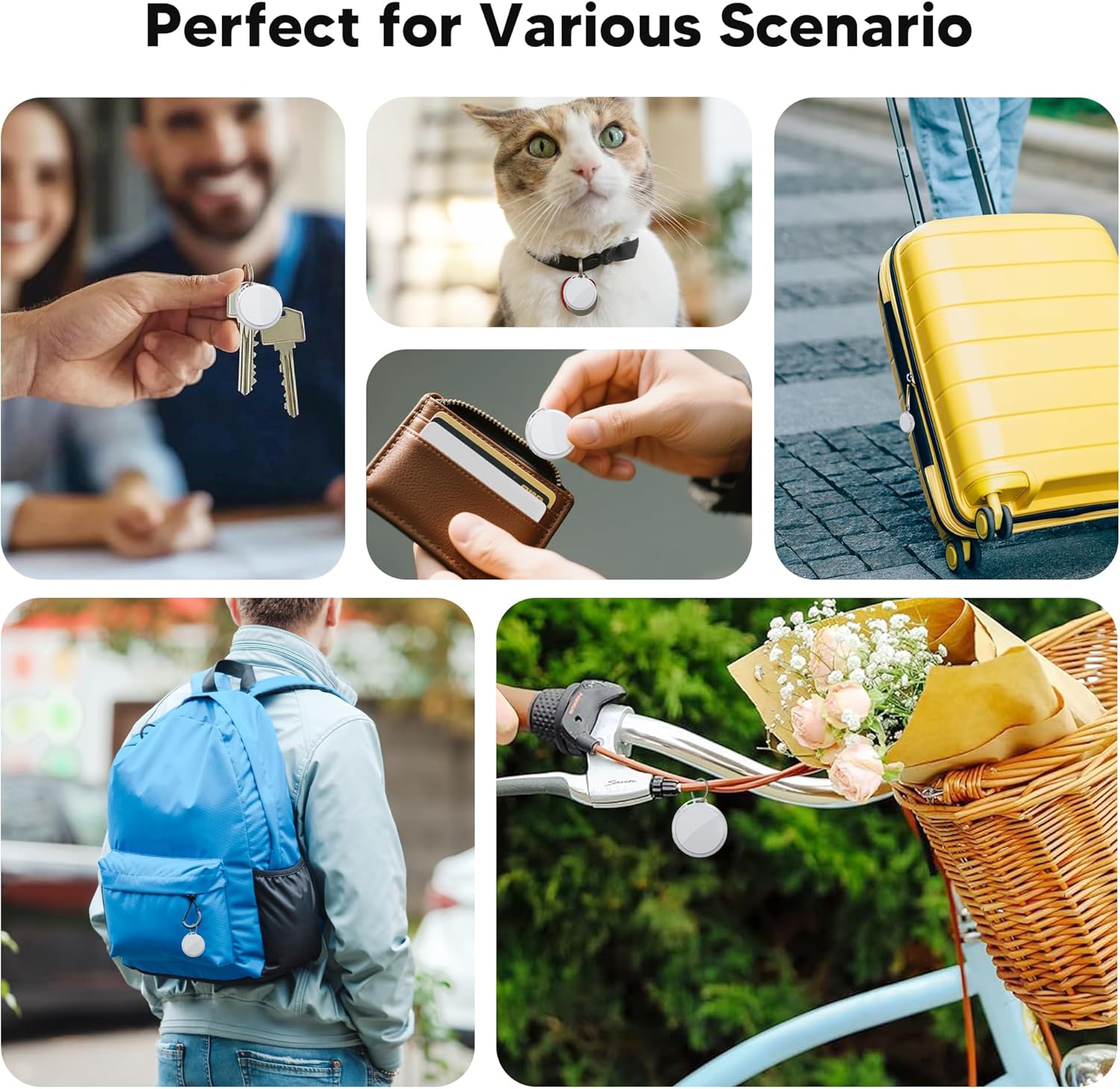 2025 Air Tracker Tags-2 Pack 5.3 Smart Bluetooth Tracker Tag Work with Apple Find My (iOS Only) Key Finder Item Locator for Keys, Luggage,Wallet, Backpack, Pets,etc. (White, 2 Pack) - Image 6