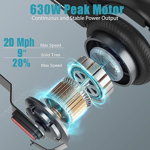 Miniatura 2 de Caroma Patinete eléctrico, rango de 20 a 25 millas y velocidad de 20 MPH, neumáticos sólidos de 10 pulgadas, scooter eléctrico de control de crucero