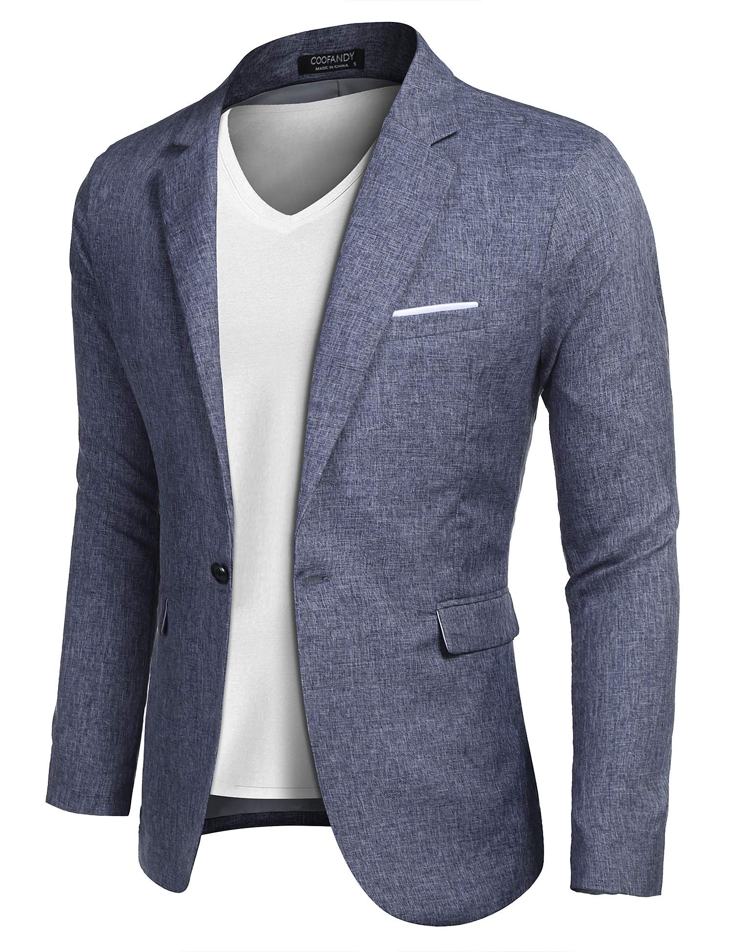 COOFANDY Men's Blazer Casual Sport Coats Slim Fit Lightweight Sports Jacket | One Button Suit Jacket,Linen Blazer,Plaid Blazer, Shoulder Pads