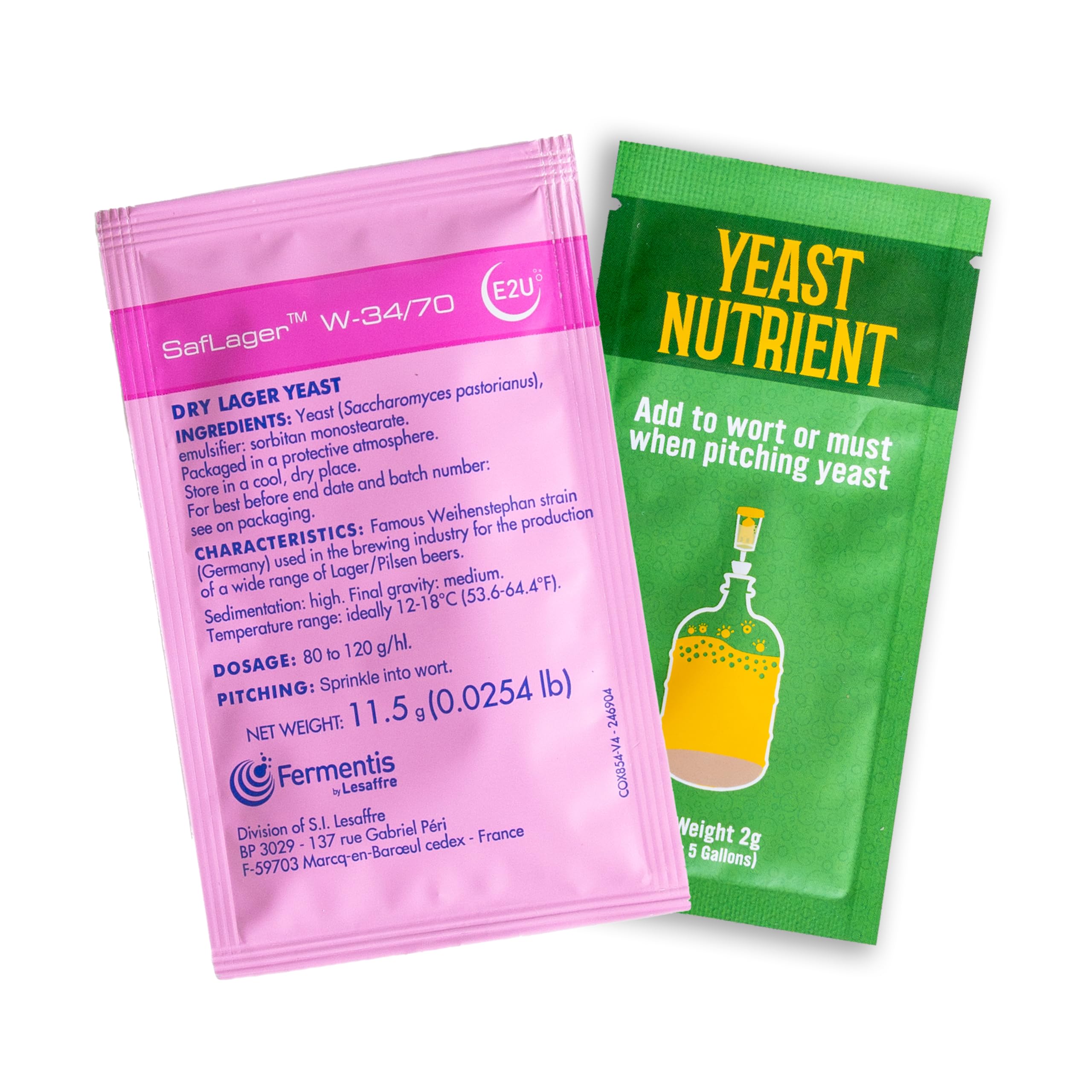 Craft A Brew - SafLager W-34/70 Yeast - German Lager Dry Yeast - For Craft Lagers - Ingredients for Home Brewing - Beer Making Supplies - [1 Pack]