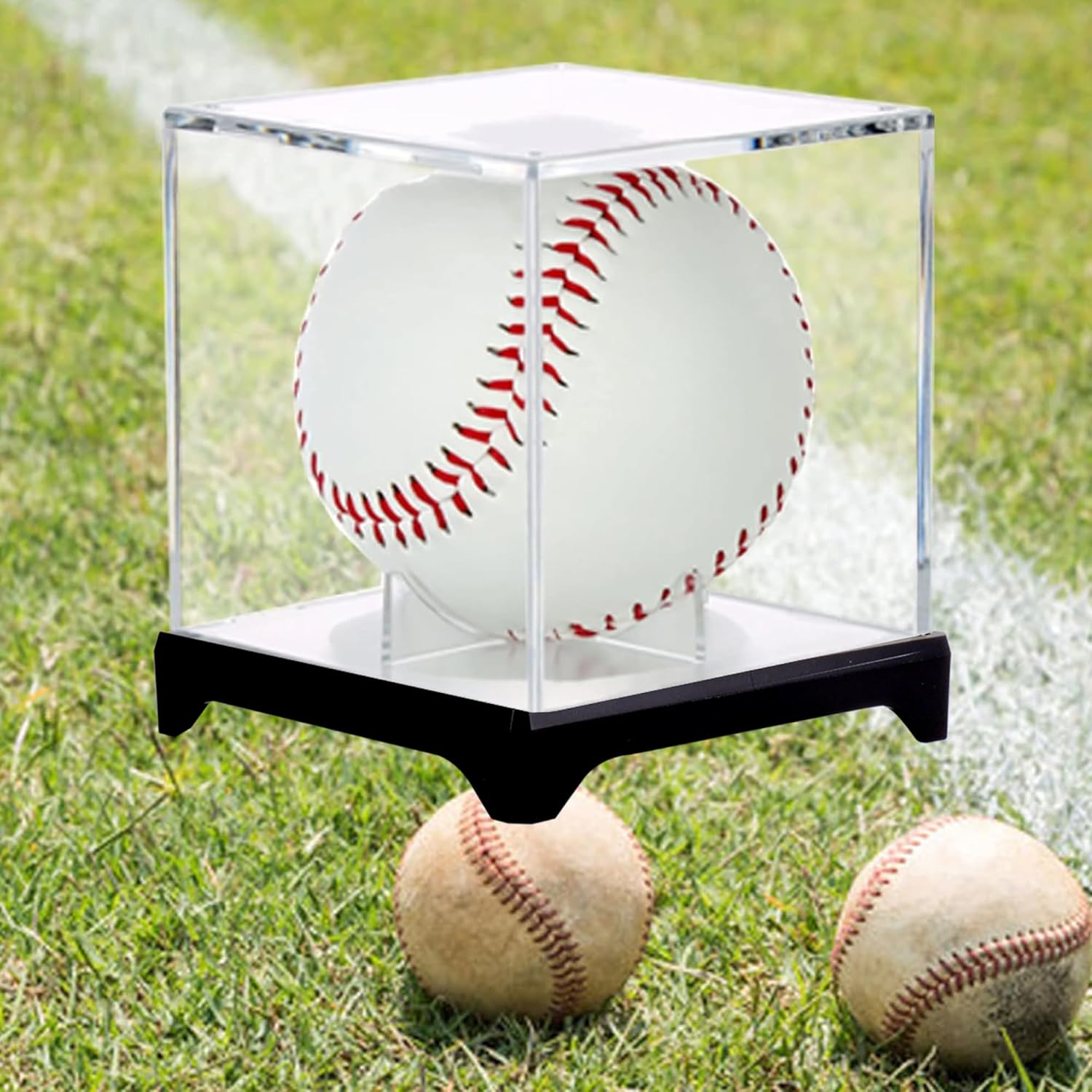 4 Pack(with Base) Baseball Display Case,UV Protected Acrylic Baseball Boxes for Display - Image 4