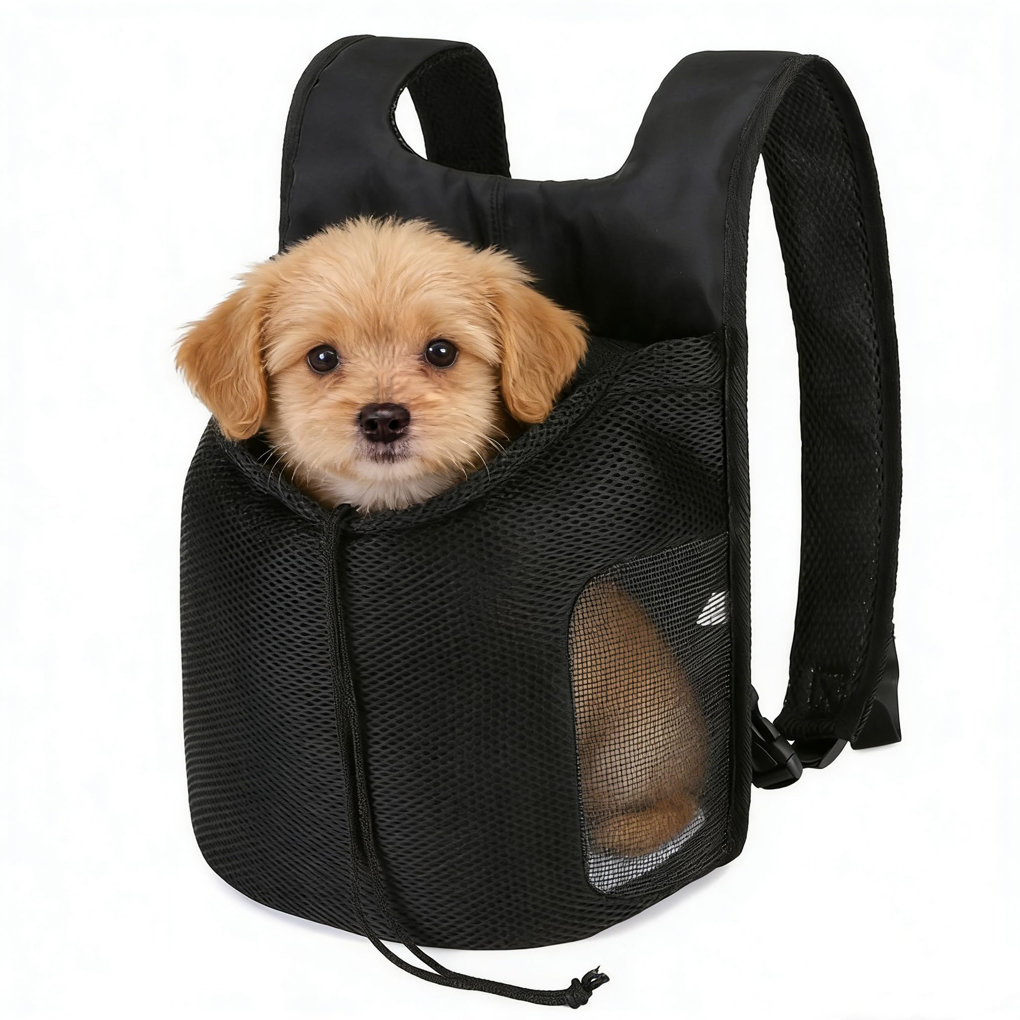 Puppy Cat Carrier Backpack Portable Pet Travel Bag for Cats and Small Dogs Breathable Mesh Pet Carrier Backpack for Hiking Traveling Shopping Outside Activities