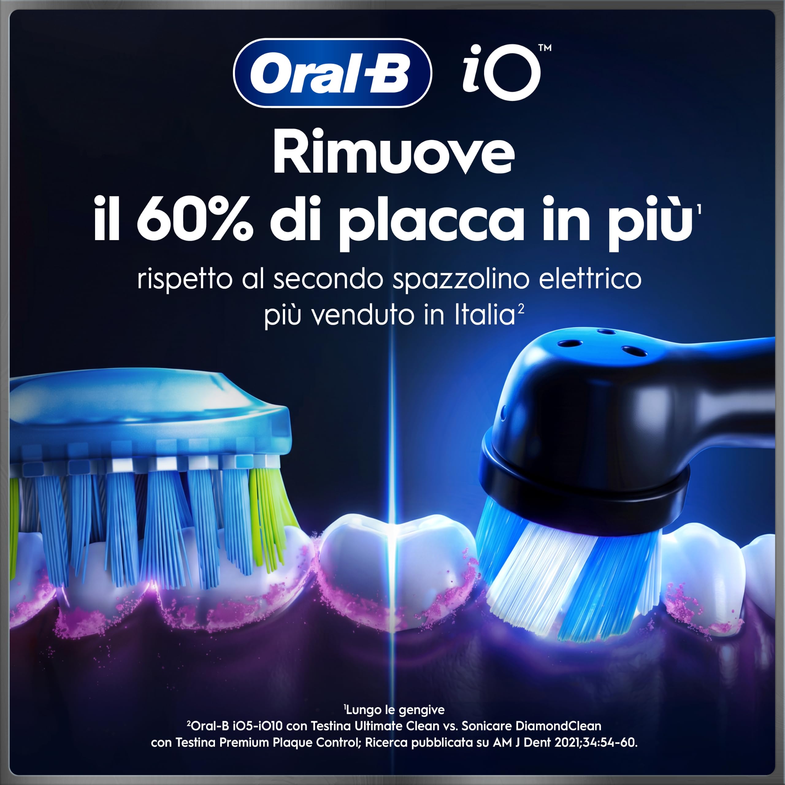 Oral-B iO 10 Spazzolino Elettrico, 3 Testine di Ricambio, Custodia, Nero - 3 Testina di Ricambio per Spazzolino Elettrico, Ricaricabile, Custodia da Viaggio Ricaricabile, Pulizia Denti Efficace