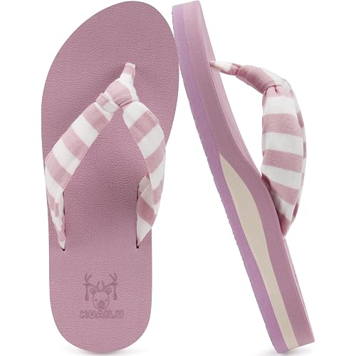 KuaiLu Flip Flops for Women with Arch Support Summer Beach Thong Sandals | Comfortable Yoga Mat Walking Shoes Cushion Slip On Casual Outfits Indoor Outdoor