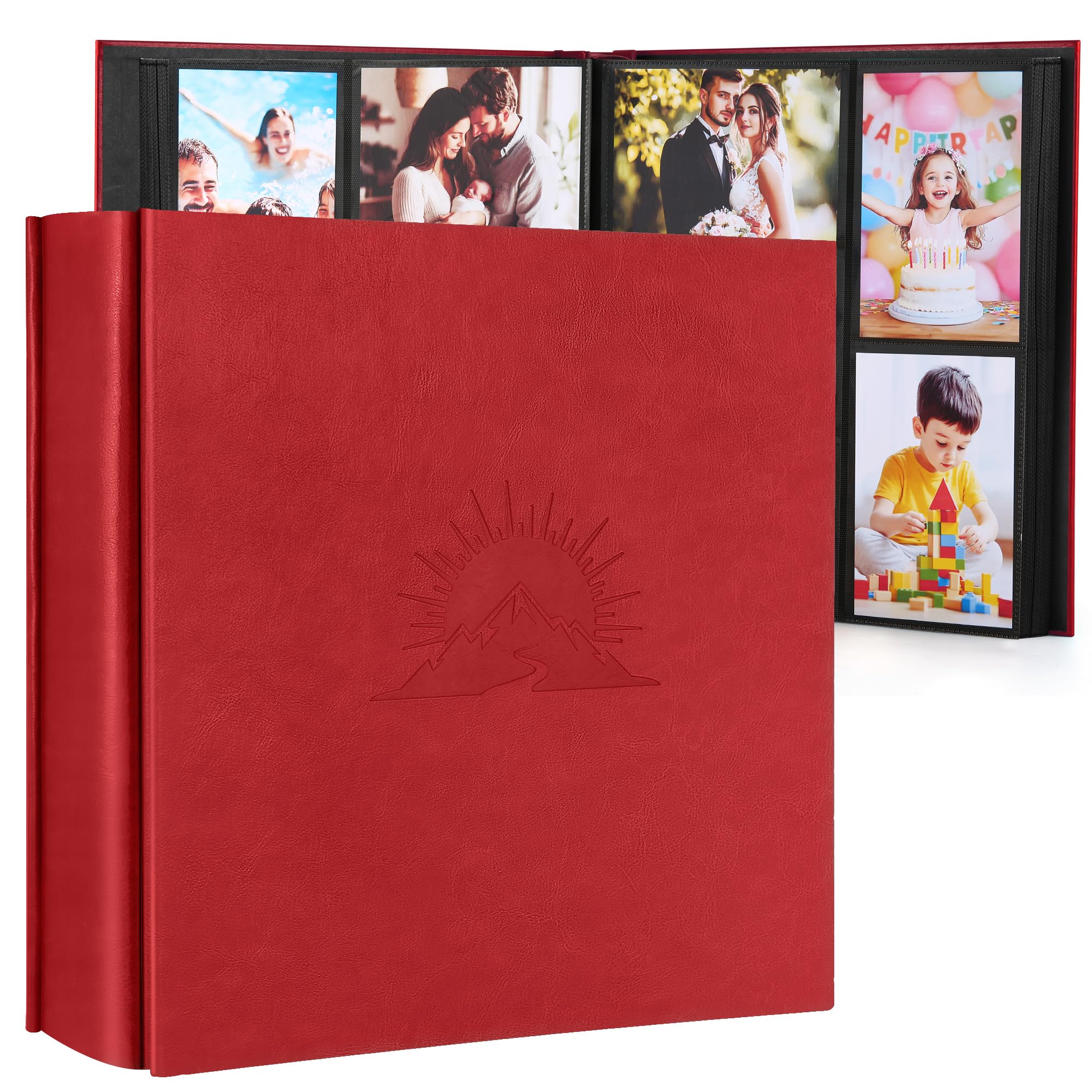 DazSpirit Photo Album 6x4 1000 Pockets, Slip-in Faux Leather Picture Album with Elegant Embossing, Large Capacity Classic Memory Book for Wedding, Family, Anniversary & Baby