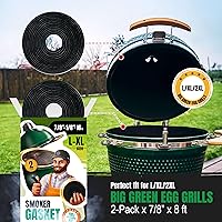 Vista 2 de Junta para Big Green Egg L/XL/XXL – Paquete de 2 sellos de juntas de ahumador de 8 pies – Junta BGE 7/8" x 1/8" Fieltro - Compatible con Big Green