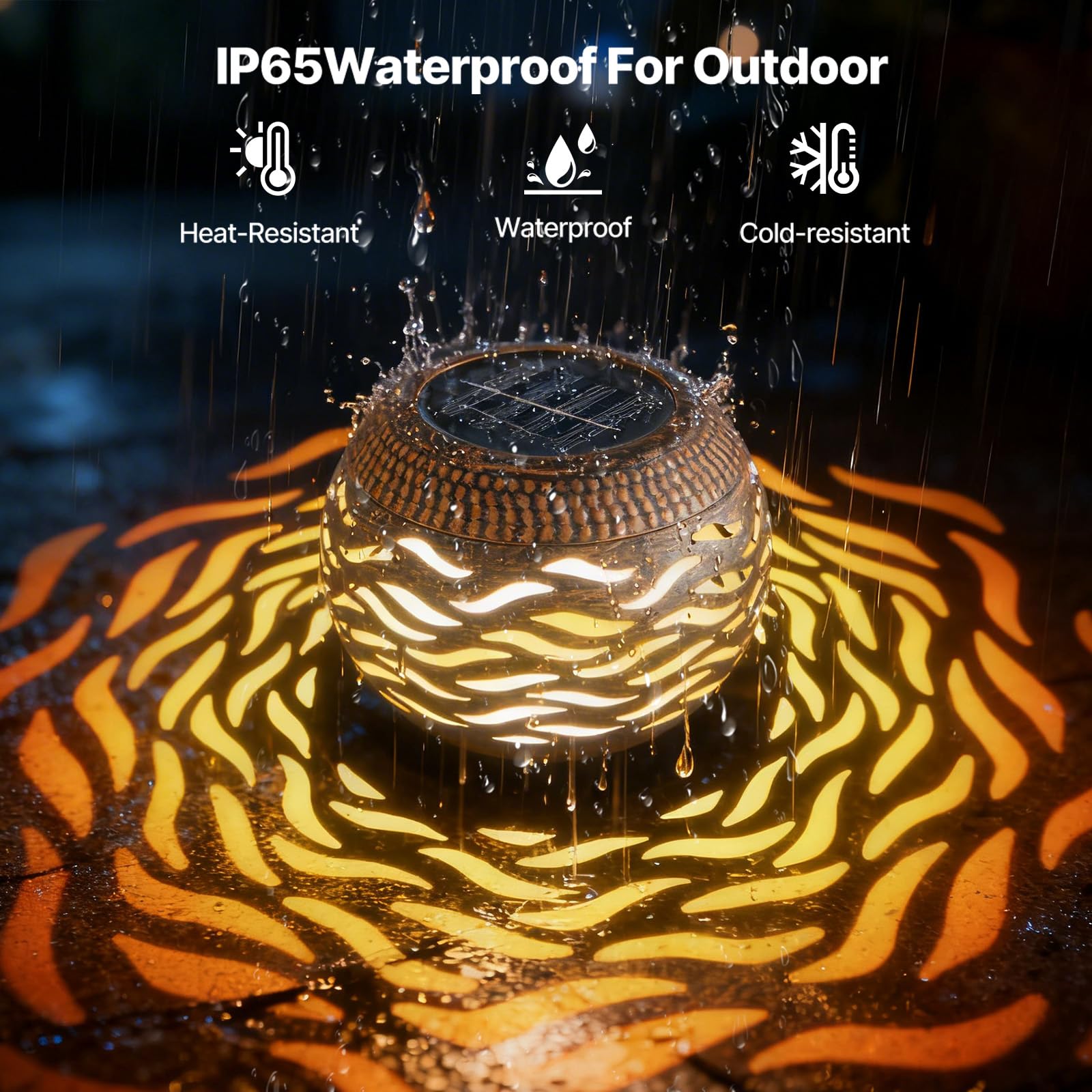 Solar Lanterns Outdoor Waterproof,3 Mode Retro Metal Solar Lantern Lights - 8 Color Changing Decorative Table Lantern Gifts for Women- Garden Yard Patio Outside & Indoor Tabletop Decor 2 Pack - 4