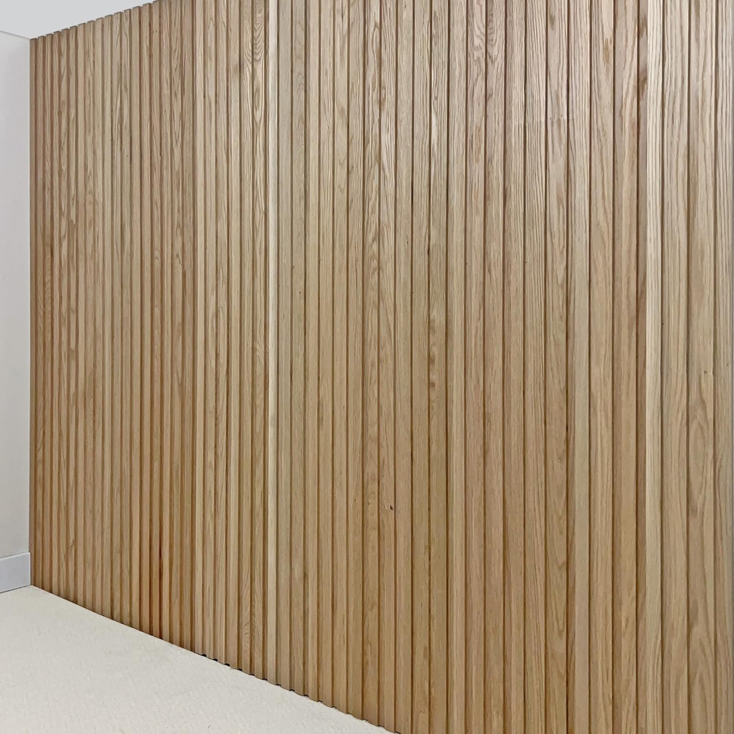 6-Pack Real Wood Slat Wall Panels, 3/4" x 5-1/2" x 48", Solid American Hardwood, The Millwork Outlet (White Oak, 48")