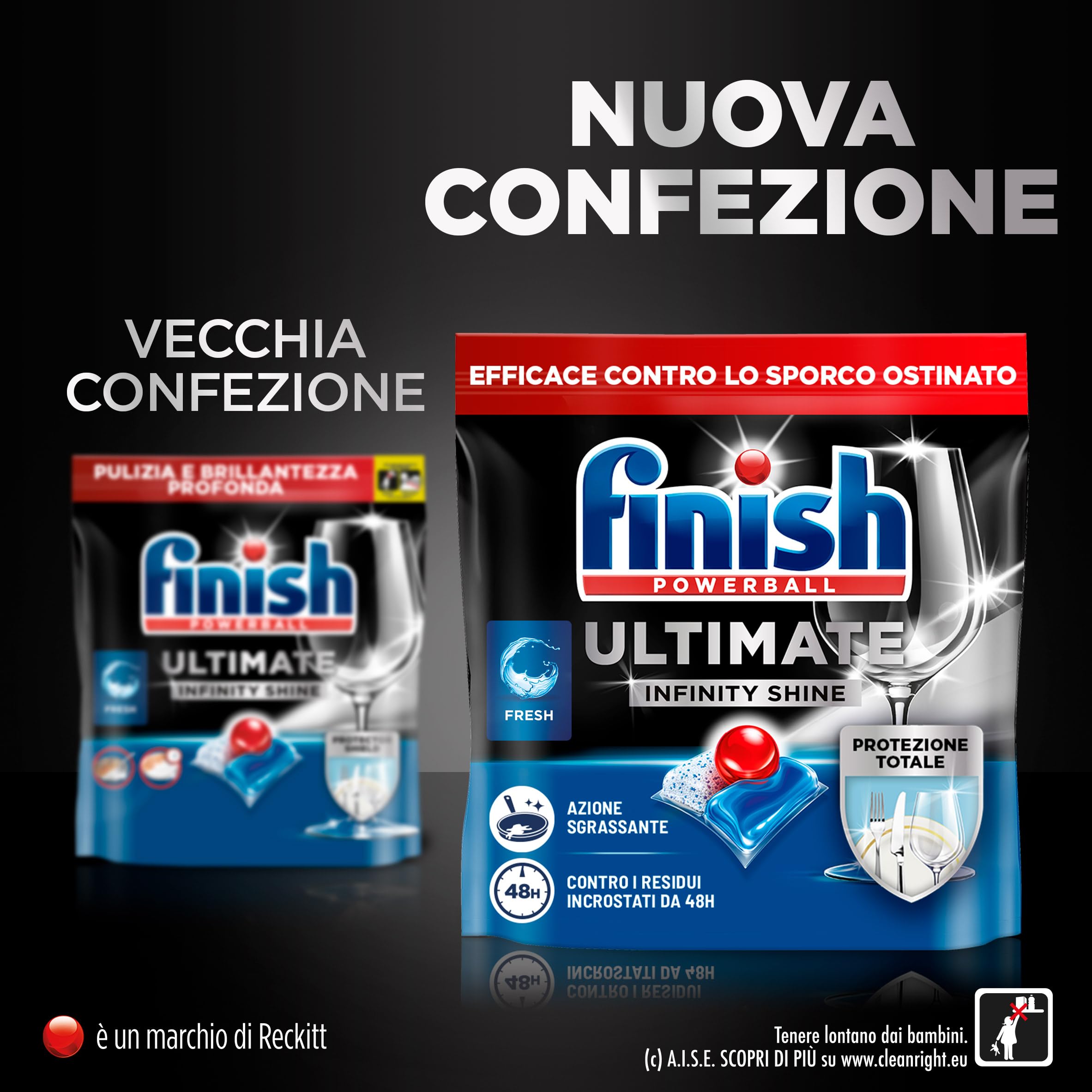 Finish Ultimate Infinity Shine Pastiglie Lavastoviglie, 160 Capsule Lavastoviglie, Detergenti per Lavastoviglie contro lo Sporco e i Residui Incrostati