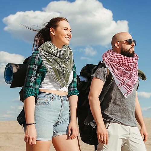 Miniatura 5 de Bufanda árabe Shemagh musulmana Keffiyeh para la cabeza, pañuelo árabe táctico del desierto con cuerda de Aqel, accesorios de disfraz de Halloween