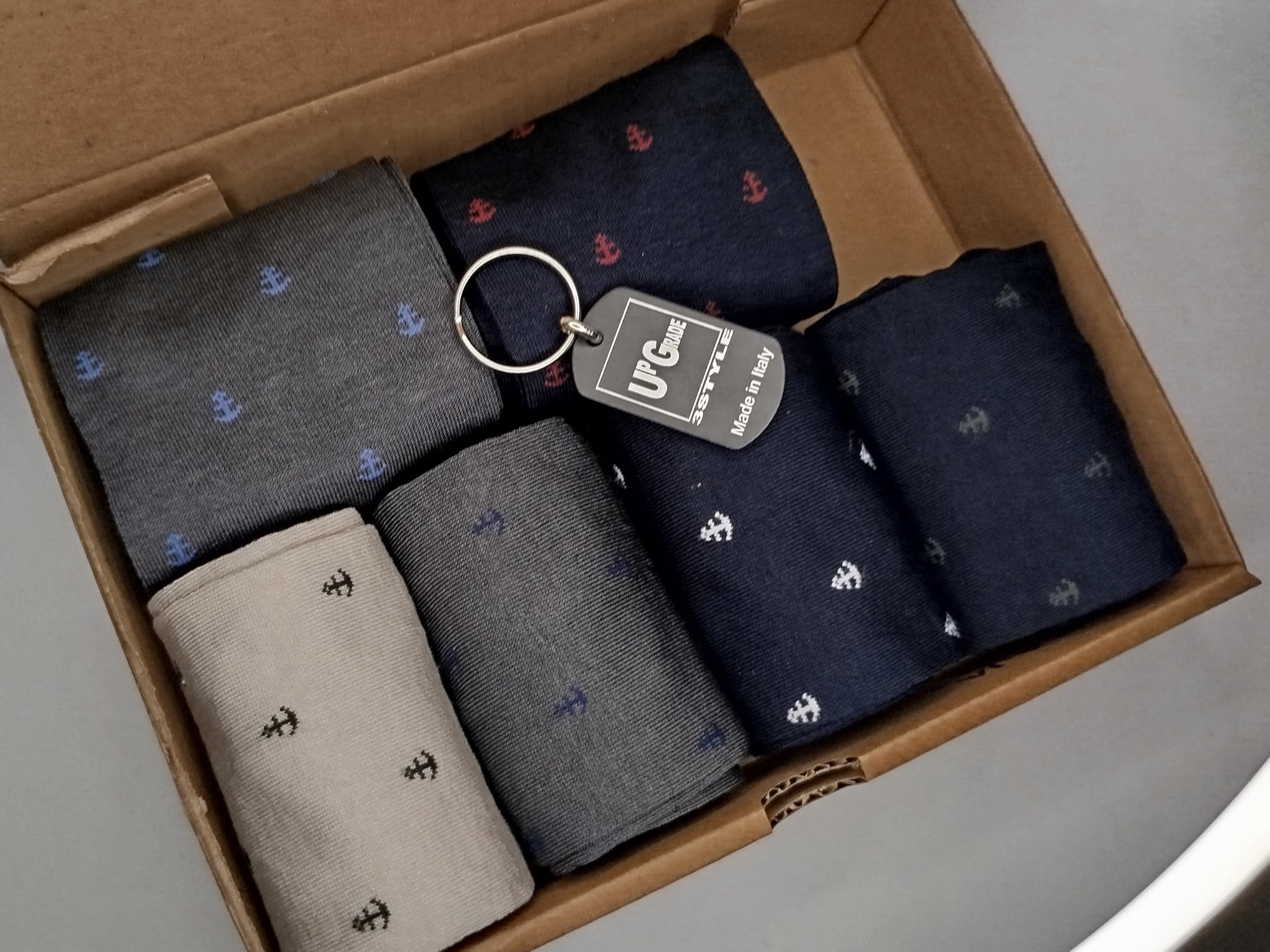 Calcetines largos hombre hilo de Escocia elegantes originales businnes unisex rayas lunares marinero anclas
