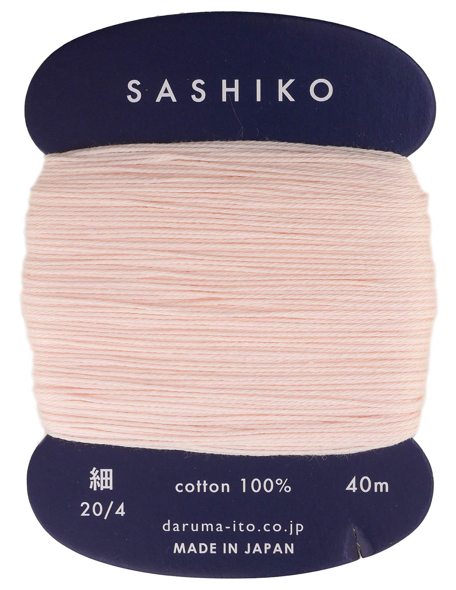 Sashiko Thread Thinner Weight 40m Col. 209 -Misty Rose- Japanese Embroidery & Quilting by Yokota, Pink, Thin 40M Card