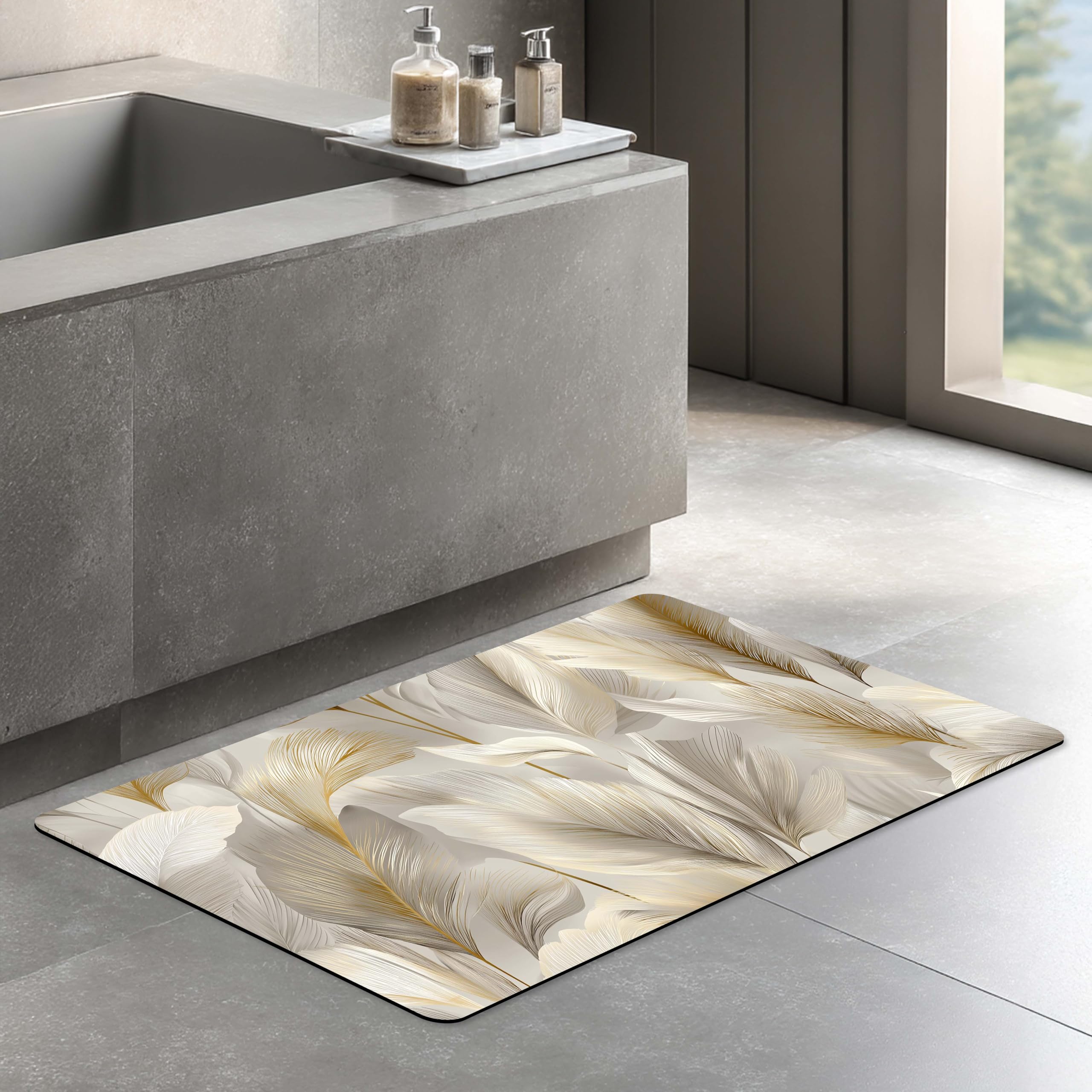 Galicha Bath Mat - Quick Dry Floral Blue -16