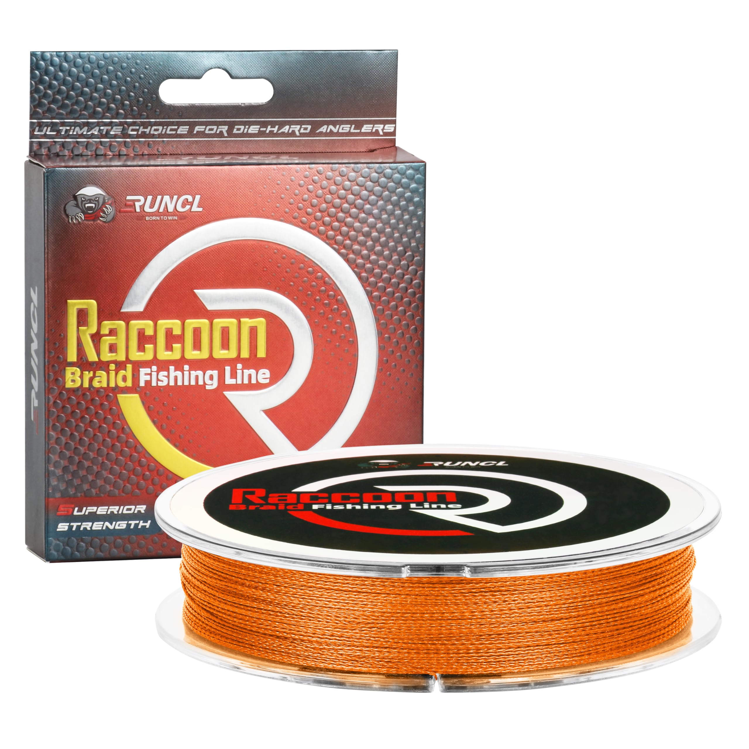 RUNCL Upgraded Braided Fishing Line, Colorfast Fishing Line Braid for Bass, Trout, Crappie, Ultra Strong Braid for Saltwater Freshwater, Abrasion Resistant, Zero Stretch, 6-80lb, 150/300/500/1000Yds