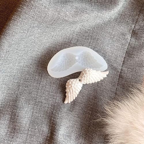 Miniatura 4 de Molde de silicona de alas de ángel, 2 unidades, resina de cristal blanco, molde de epoxi para automóvil, para espejo retrovisor, perfume, bricolaje,