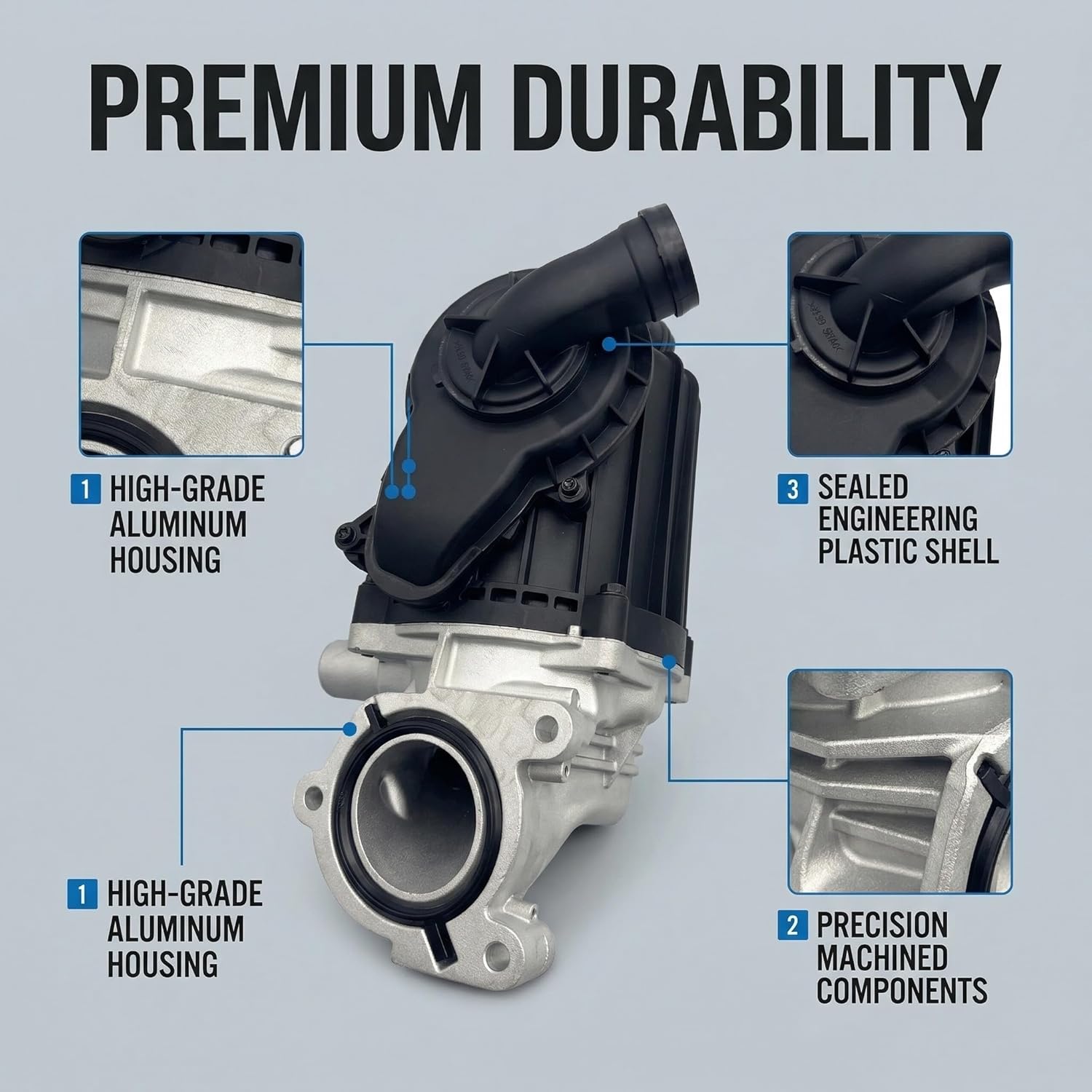 Crankcase Oil Separator Replacement for Volvo D13 Engine – Compatible with 22999842 22877306 21373547, Heavy Duty CCV Breather for Volvo VNL VNM with Gasket