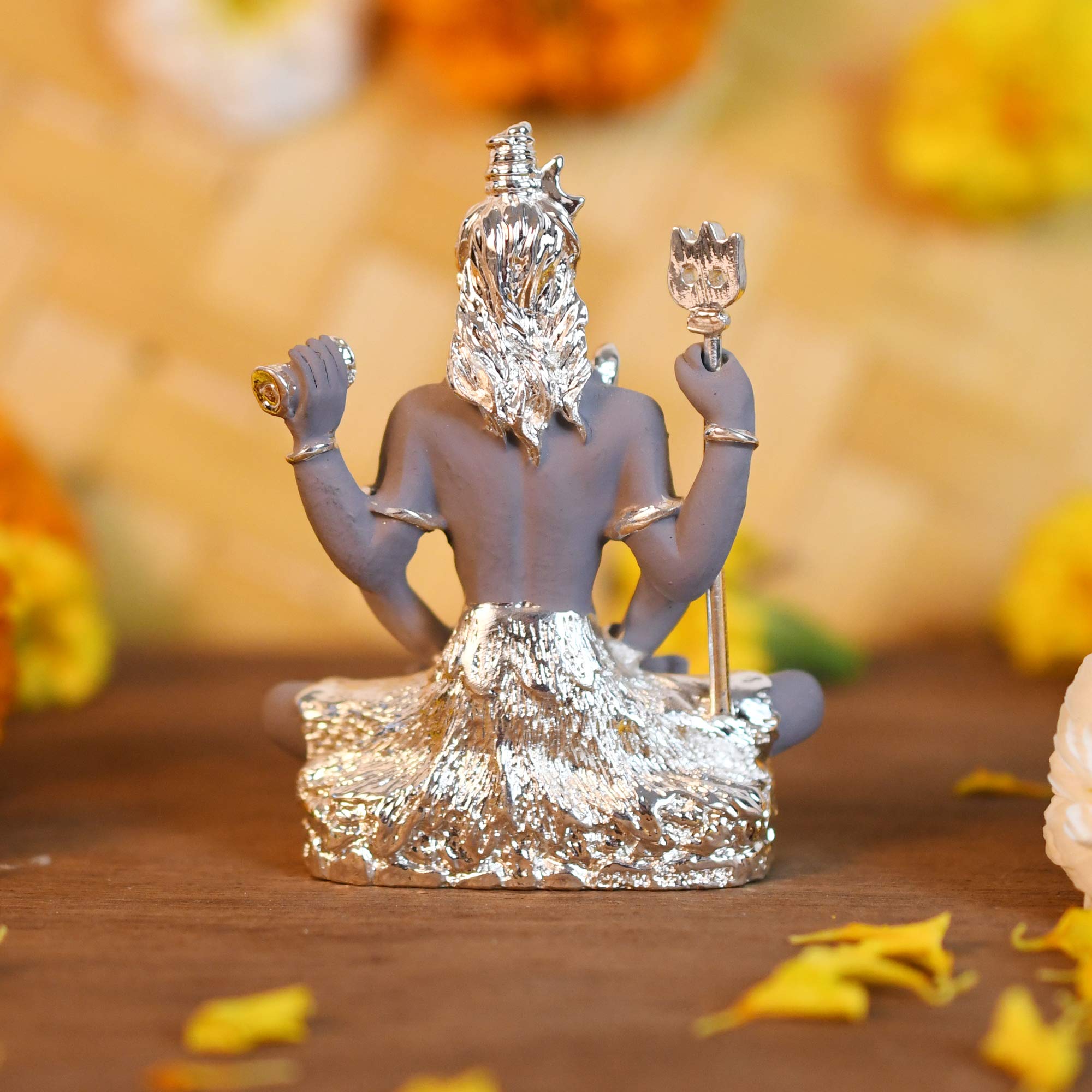 Collectible India Ceramic Military Electroplating Shiva Idol, 3.4 Inches, Multicolour - Image 4 thumbnail