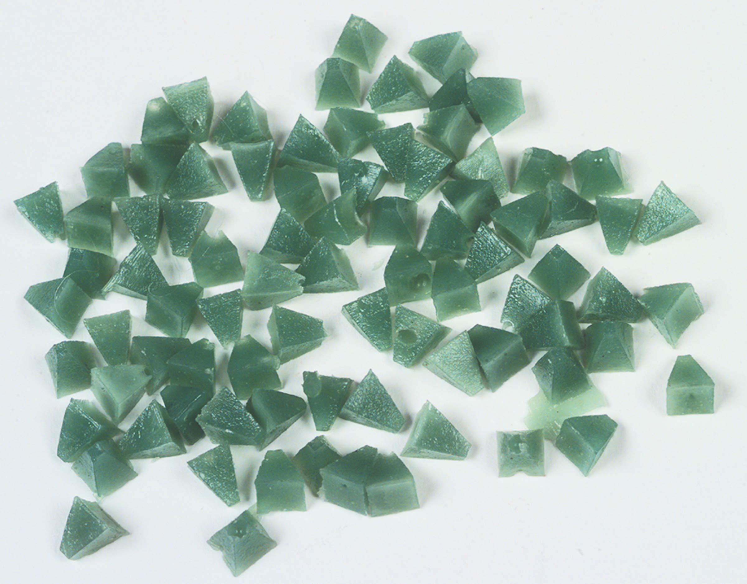 Raytech Plastic Media,Pyramid, Green,1/4"
