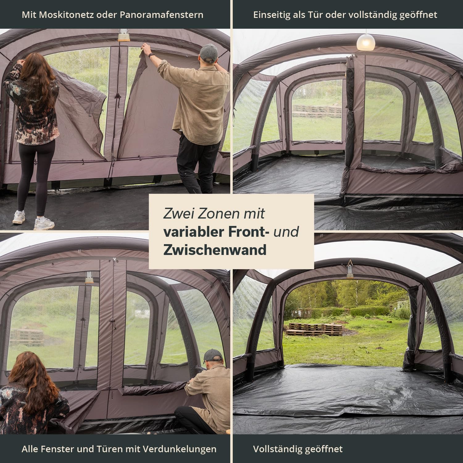 Skandika Timola 6 Air Tenda da campeggio gonfiabile per 6 persone | con/senza tecnologia Sleeper, colonna d'acqua 4000 mm, altezza 220 cm, telone
