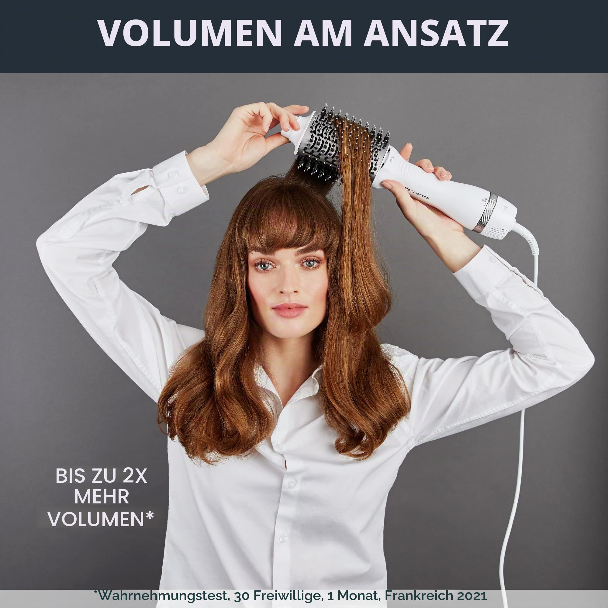 Rowenta Volumizer Heizbürste, entfernt die Wurzeln, trocknet und stylt gleichzeitig, erhöht das natürliche Volumen der Haare, ovale Bürste XL für ein hocheffizientes Styling CF6130F0