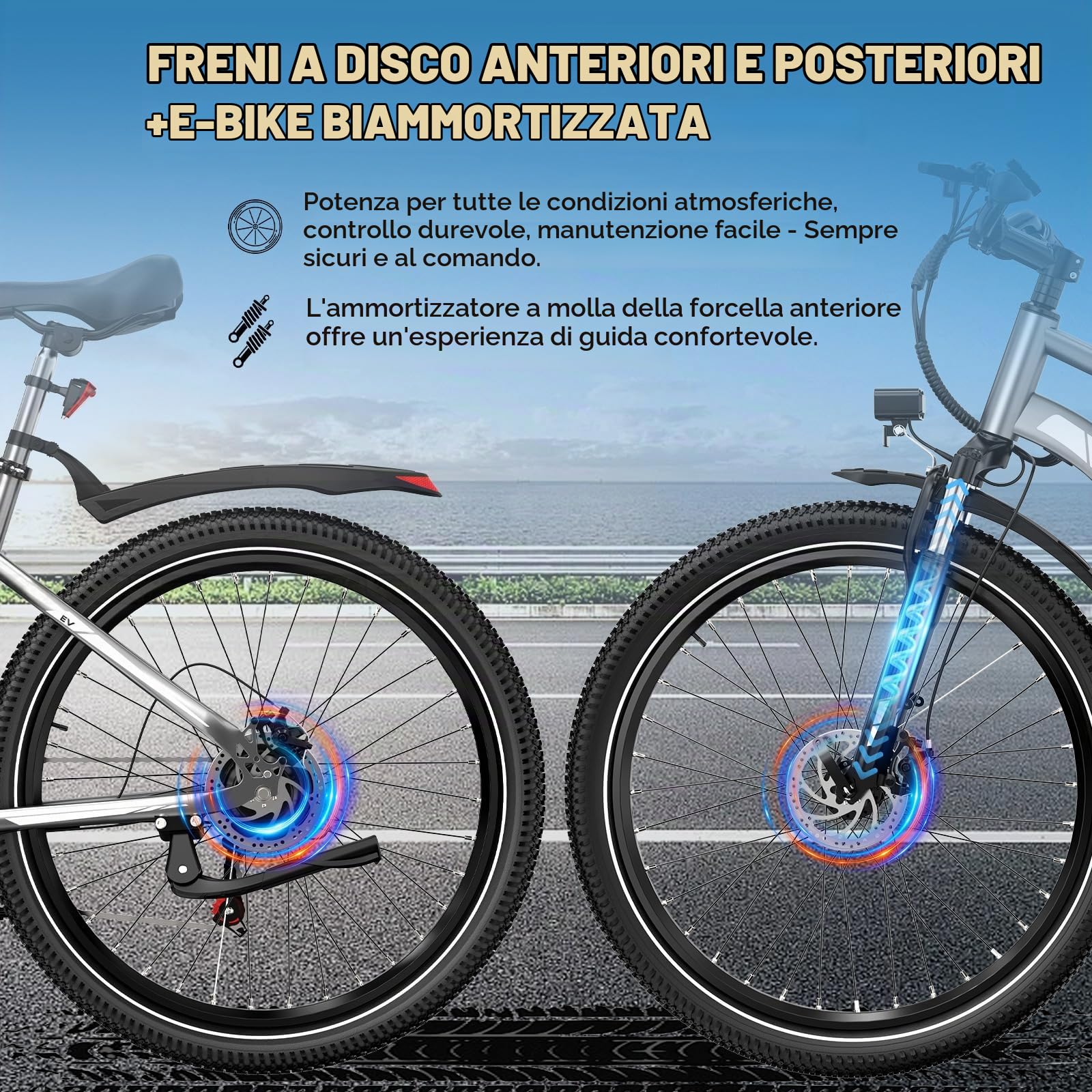 EVERCROSS EK15 Bicicletta Elettrica per Adulti, E-bike 27,5'' con Pedalata - APP, Motore 250W, Batteria 36V 13Ah, 15/20/25 km/h, Cambio a 7 Velocità, Bici Elettrica Urbane Montagna per Unisex