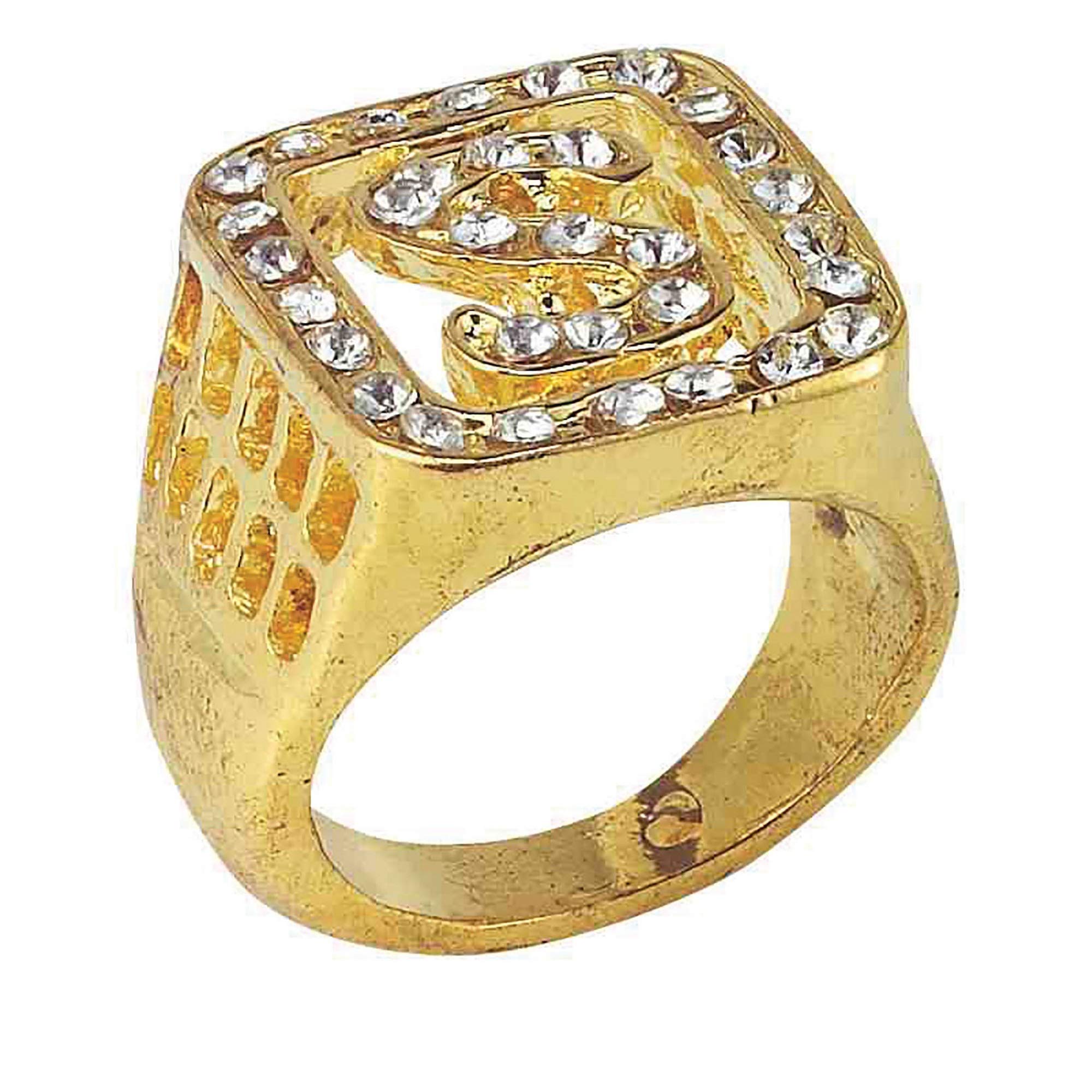 Bristol Novelty BA878 Gold Big Daddy Ring, Mens, One Size